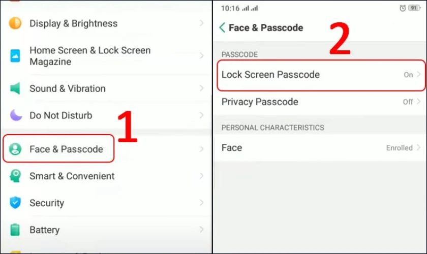 C&aacute;ch thay đổi mật khẩu h&igrave;nh vẽ của OPPO qua Settings
