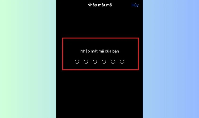Nhập mật khẩu hiện tại 