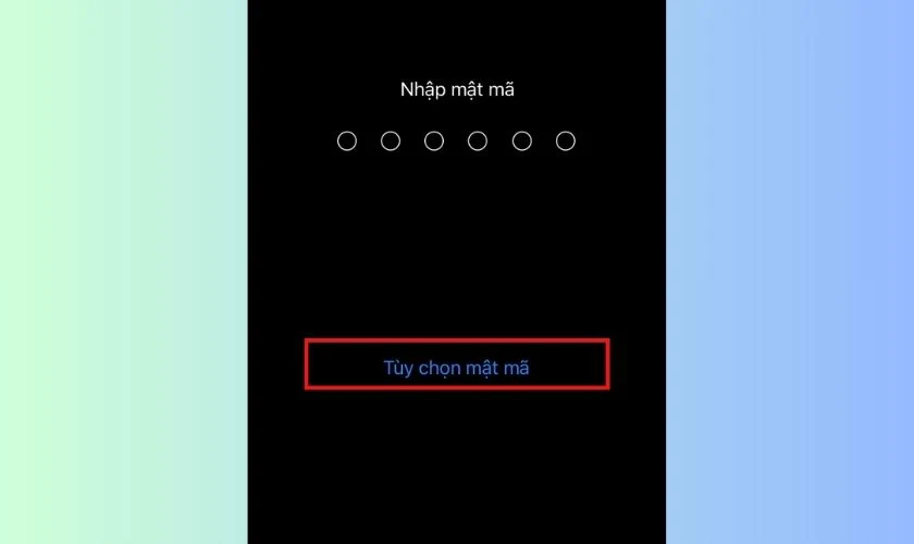 Chọn T&ugrave;y chọn mật m&atilde;