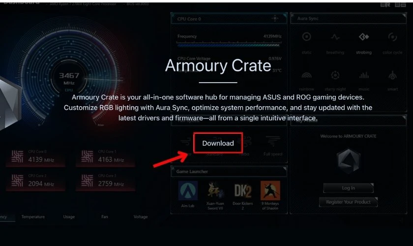 Cách đổi màu bàn phím laptop ASUS bằng ARMORY CREATE