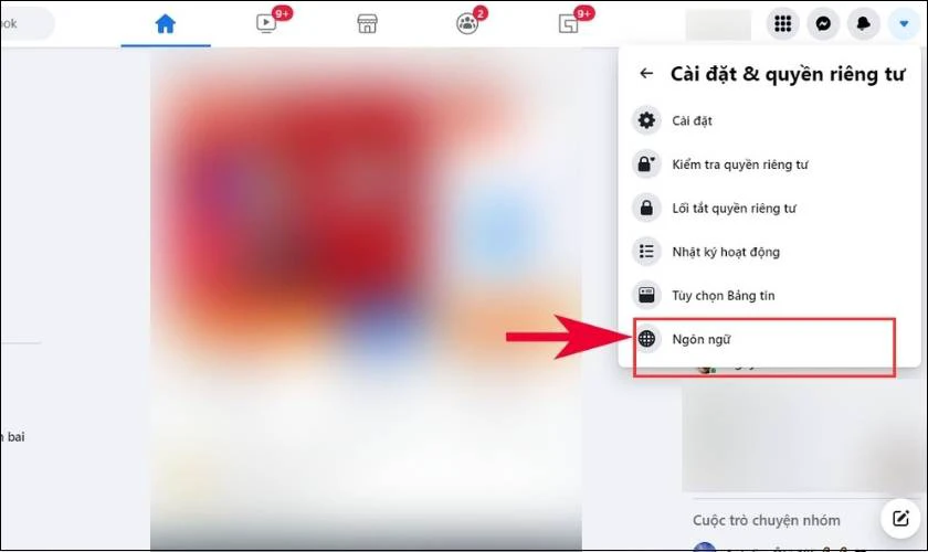 Chọn tới t&ugrave;y chỉnh Ng&ocirc;n ngữ