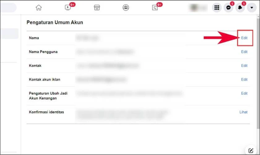 Nama (T&ecirc;n), bạn chọn Edit