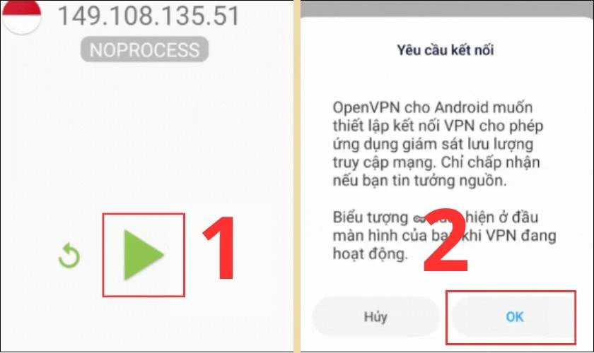 Nhấn biểu tượng Ph&aacute;t h&igrave;nh tam gi&aacute;c