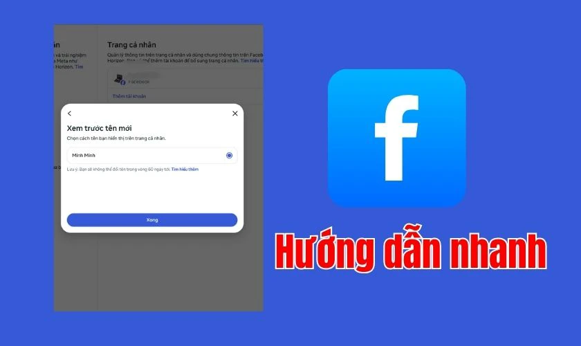 Hướng dẫn c&aacute;ch đổi t&ecirc;n Facebook nhanh