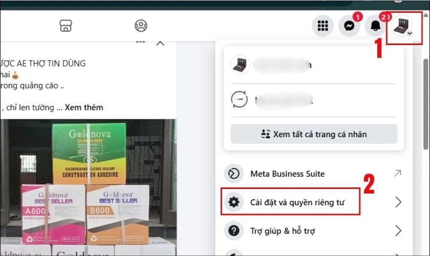 Chọn C&agrave;i đặt & quyền ri&ecirc;ng tư
