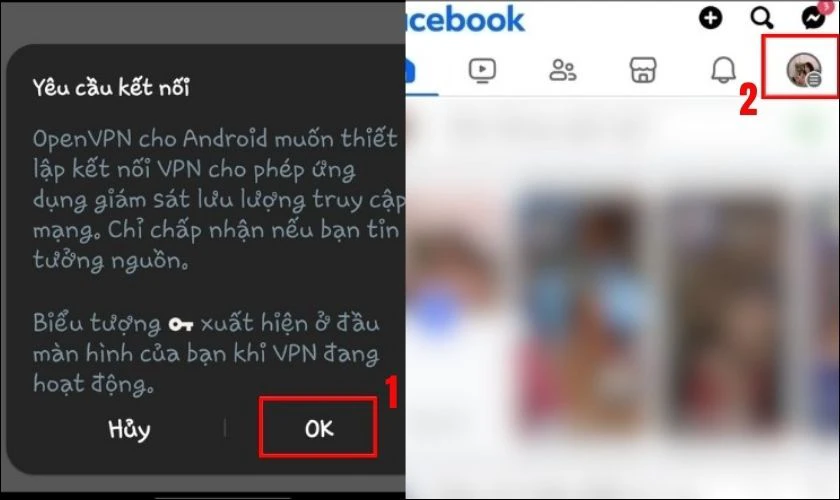 Nhấn OK khi xuất hiện th&ocirc;ng b&aacute;o Y&ecirc;u cầu kết nối
