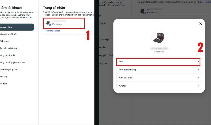 Nhấn chọn v&agrave;o mục T&ecirc;n