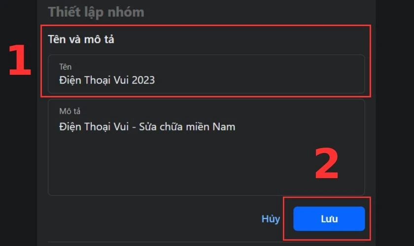 Tiến h&agrave;nh đổi t&ecirc;n nh&oacute;m theo mong muốn ở mục T&ecirc;n