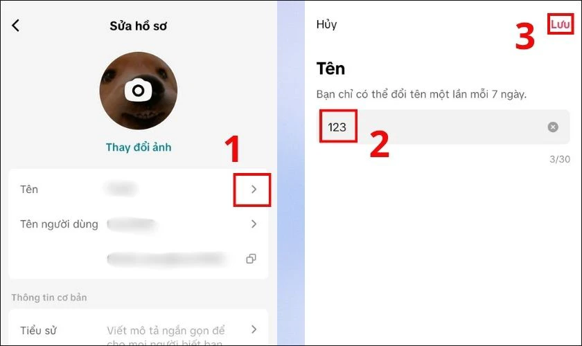 Đổi tên TikTok
