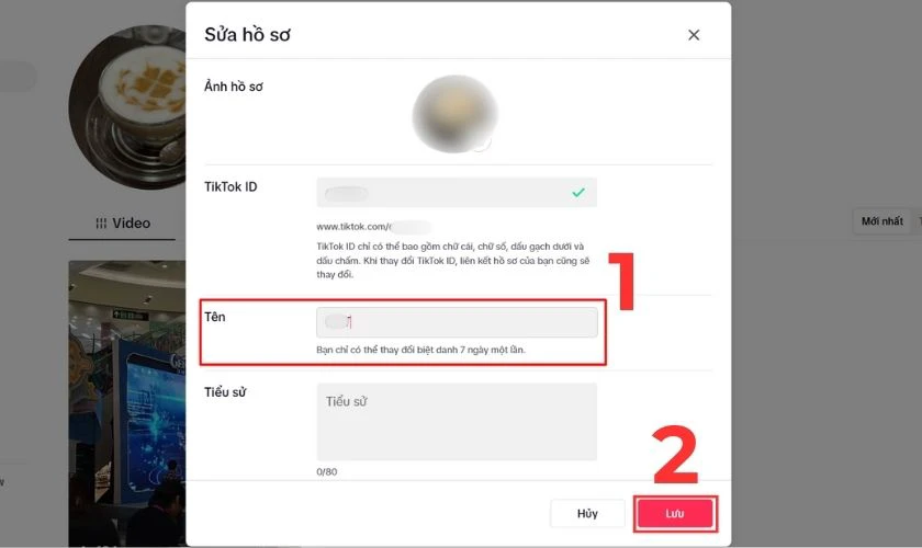 Cách đổi tên TikTok khi chưa đủ 7 ngày trên máy tính