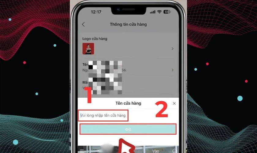 Nhập tên TikTok Shop mới mà bạn mong muốn vào ô tương ứng