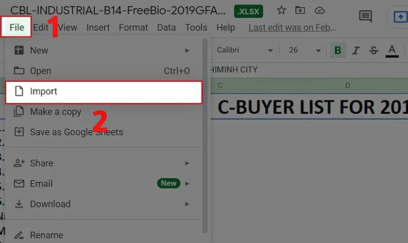 Cách đưa file Excel lên Google Sheet có sẵn