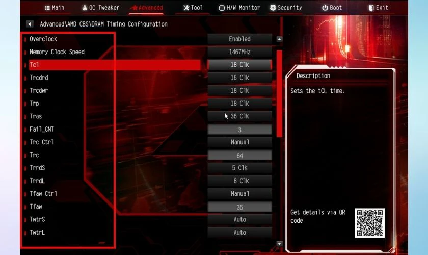 tCL &ndash; Độ trễ truy cập cột ch&iacute;nh (Primary CAS Latency)