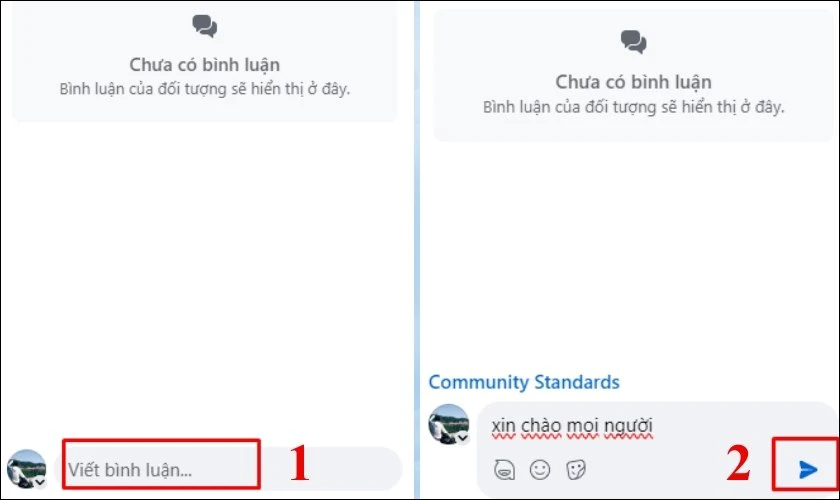 Tiến h&agrave;nh soạn nội dung b&igrave;nh luận v&agrave;o khung Viết b&igrave;nh luận