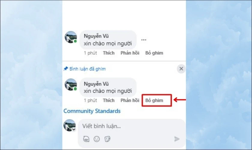 L&agrave;m thế n&agrave;o để bỏ ghim b&igrave;nh luận trong buổi livestream tr&ecirc;n Facebook?
