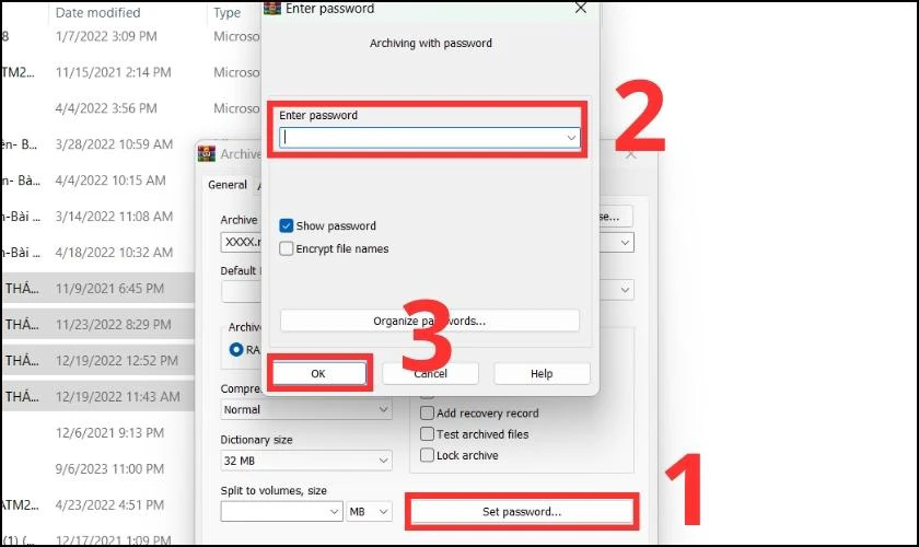 Nhập mật khẩu để mở file đ&atilde; n&eacute;n