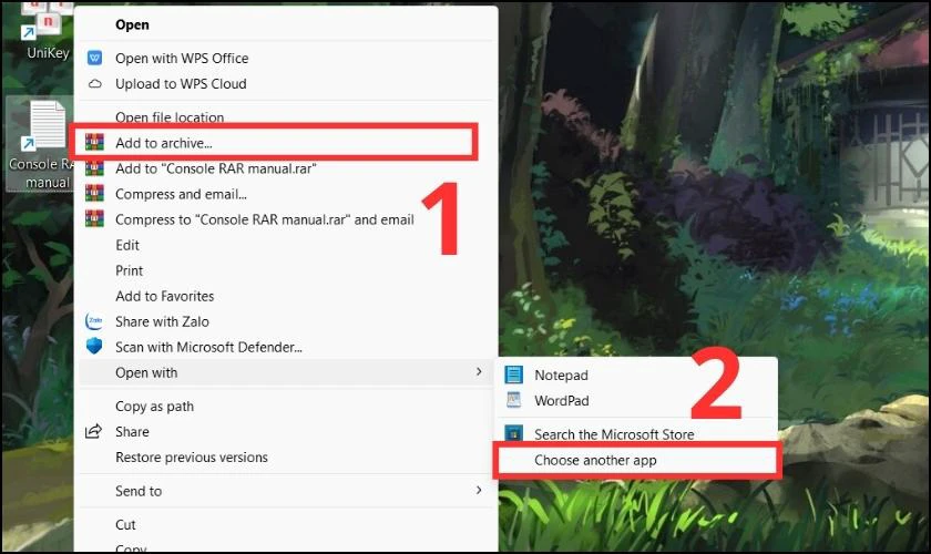 Hướng dẫn giải n&eacute;n file RAR tr&ecirc;n Win 11