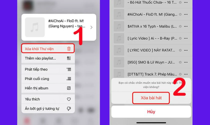 Xóa thư viện nhạc ngoại tuyến