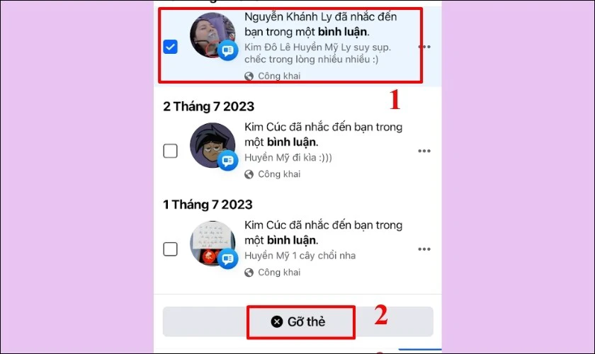 C&oacute; thể gỡ gắn thẻ khỏi b&igrave;nh luận kh&ocirc;ng?