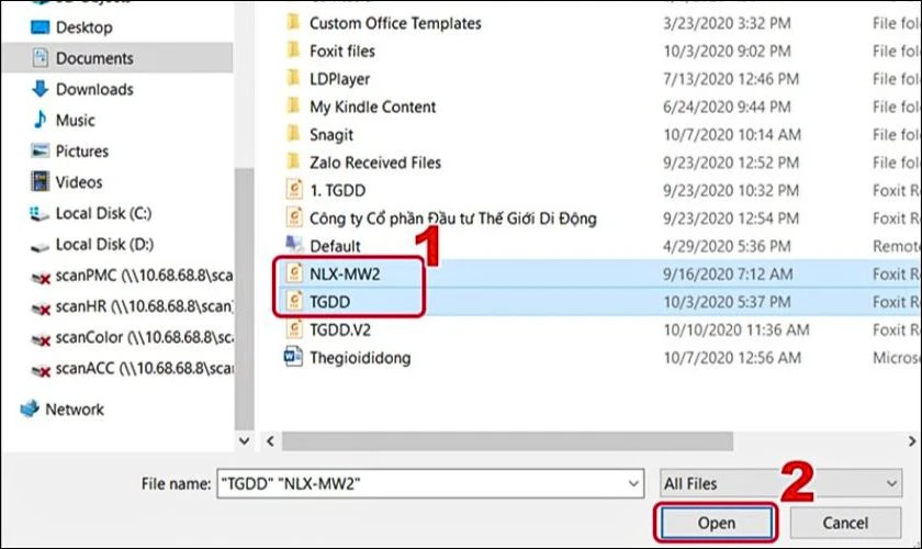 Tìm file PowerPoint từ thư mục trên máy tính, sau đó nhấn Open để tải file lên Zalo