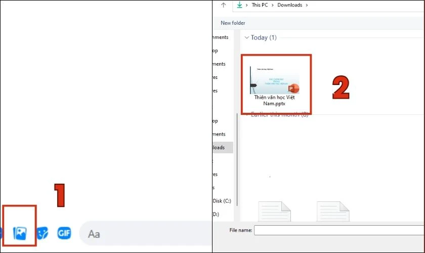 Cách gửi tệp PowerPoint qua Messenger trên máy tính