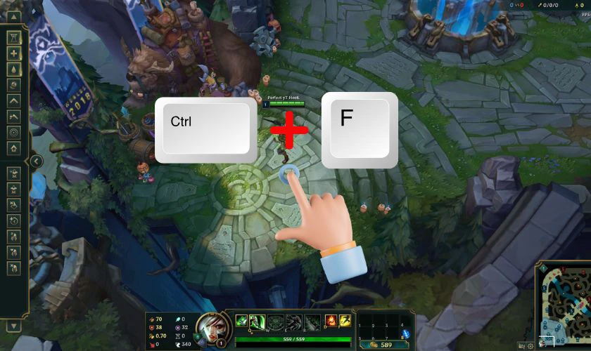 Trong giao diện trò chơi, nhấn tổ hợp phím Ctrl + F để kích hoạt tính năng hiển thị