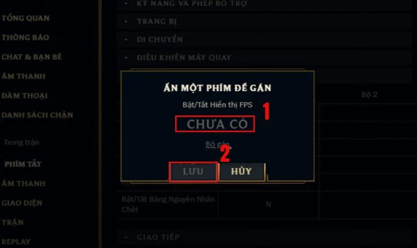 Nhấn tổ hợp phím bạn muốn sử dụng và nhấn Lưu để xác nhận