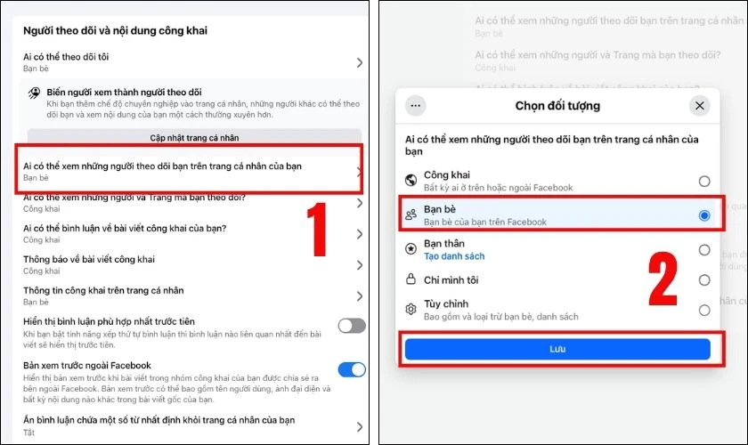 Public (Công khai) sang Only me (Chỉ mình tôi)