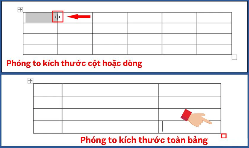 C&aacute;ch chỉnh k&iacute;ch thước bảng trong Word 2010