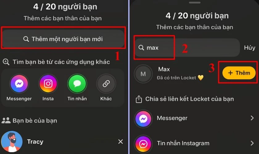 Cách kết bạn trên Locket bằng số điện thoại
