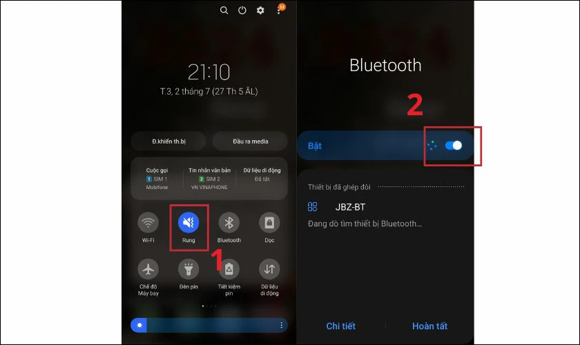 C&aacute;ch kết nối Airpod với điện thoại Android - bật Bluetooth