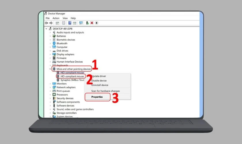 Cập nhật hoặc kiểm tra driver chuột