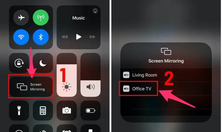 C&aacute;ch kết nối điện thoại với Tivi bằng AirPlay