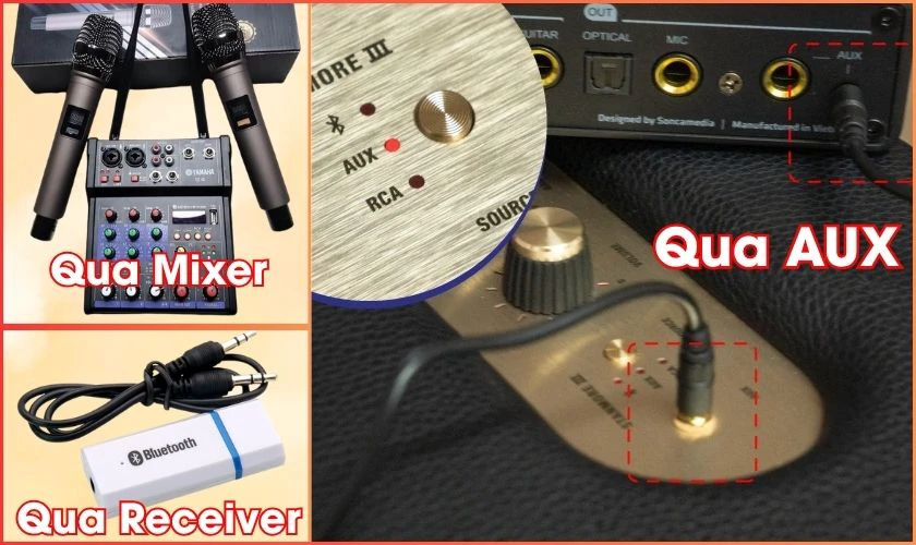 Cách kết nối micro với loa Bluetooth theo các cổng