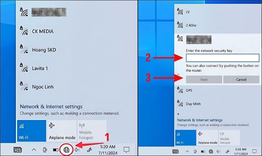 C&aacute;ch kết nối Wifi cho laptop Lenovo Win 10
