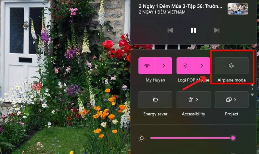 Kiểm tra chế độ m&aacute;y bay của Windows