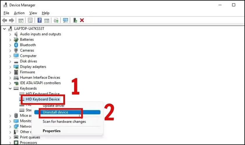 Cách khóa bàn phím laptop DELL bằng Device Manager tiện lợi