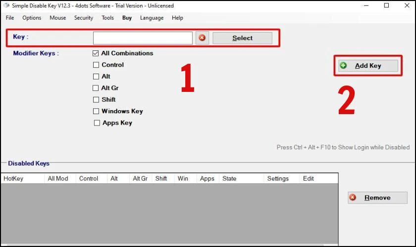 Cách khóa bàn phím laptop DELL bằng Simple Disable Key nhanh