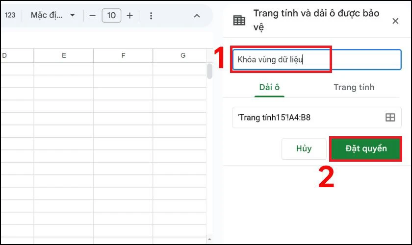 Cách khóa vùng dữ liệu trong Google Sheet nhanh