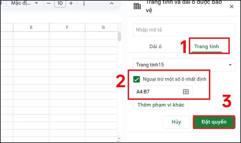 Bạn ấn tab Trang tính