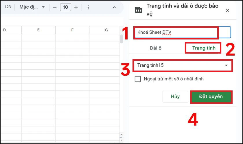 Cách khóa Sheet trong Google Sheet đơn giản