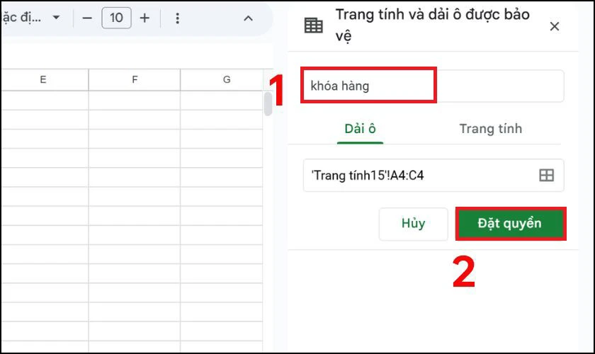 Cách khóa hàng trong Google Sheet nhanh