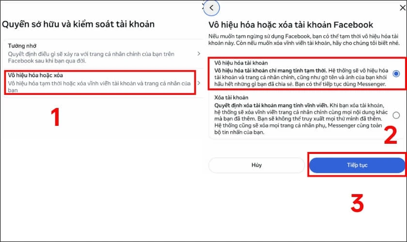 X&aacute;c nhận h&agrave;nh động bằng c&aacute;ch nhấn V&ocirc; hiệu h&oacute;a ngay