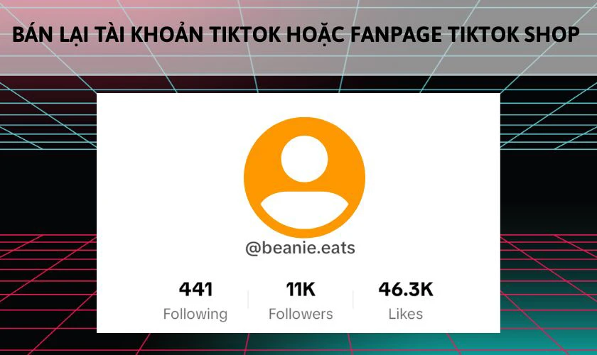 B&aacute;n lại t&agrave;i khoản hoặc fanpage TikTok Shop
