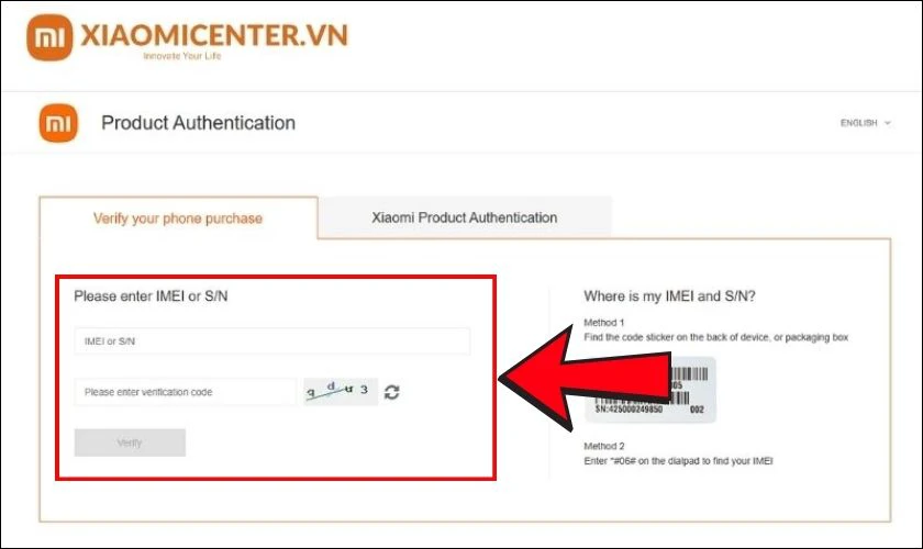 Kiểm tra bảo hành của Xiaomi