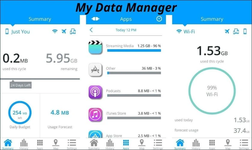 C&aacute;ch kiểm tra dung lượng 4G tr&ecirc;n iPhone bằng My Data Manager