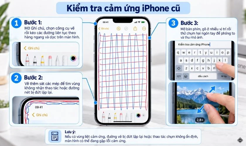 Kiểm tra màn hình và cảm ứng