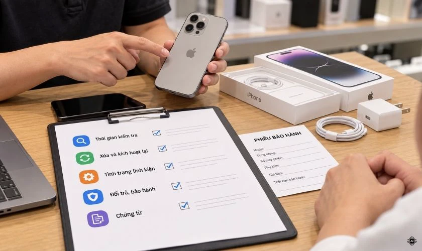 Lưu ý khi test iPhone 15 cũ tại cửa hàng