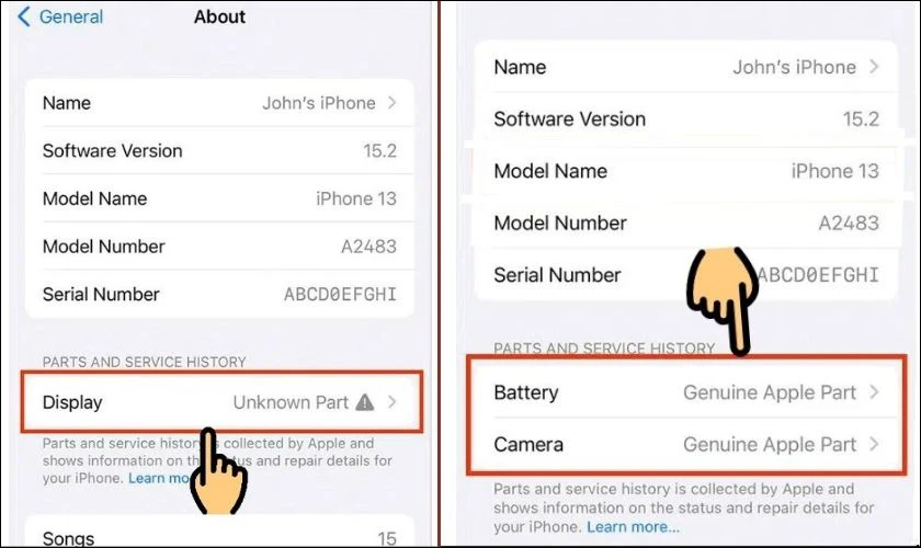 Kiểm tra pin, chu kỳ sạc và khả năng sạc iPhone 15 cũ