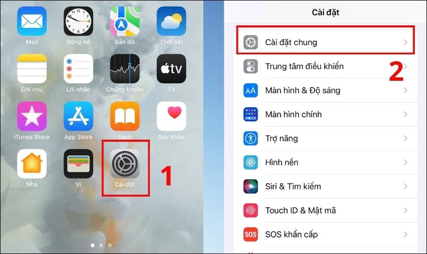 Mở Cài đặt trên iPhone, sau đó chọn Cài đặt chung